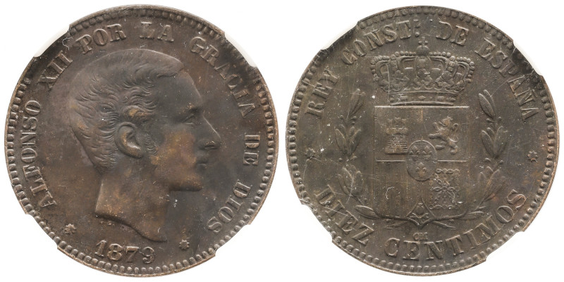 Peseta Period

Alfonso XII

10 Céntimos. 1879. BARCELONA. O.M. Encupasulada ...