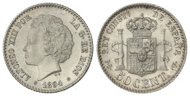 Peseta Period

Alfonso XIII

50 Céntimos. 1894. (*9-4). P.G.-V. EBC.