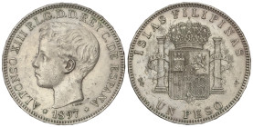 Peseta Period

Alfonso XIII

1 Peso. 1897. MANILA. S.G-V. (Manchitas). MBC+.