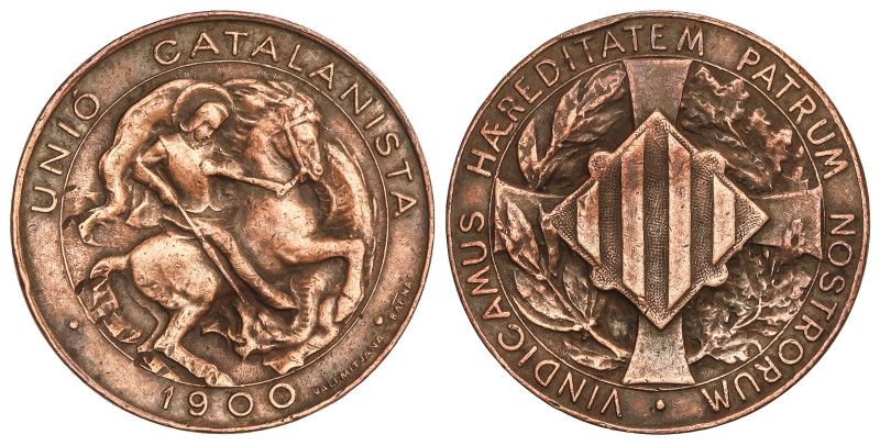 Peseta Period

Catalonian Union

5 Cèntims. 1900. BARCELONA. 4,98 grs. Acuña...