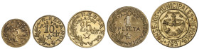 Peseta Period

Local Issues of the Civil War

Serie 5 monedas 5 Céntimos a 2, 50 Pesetas. 1937. C.M. de MENORCA. Latón. AC-20/24; HG-203/207; Vti-...