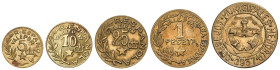 Peseta Period

Local Issues of the Civil War

Serie 5 monedas 5 Céntimos a 2, 50 Pesetas. 1937. C.M de MENORCA. Latón. AC-20/24; HG-203/207; Vti-L...