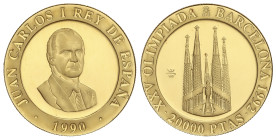 Peseta Period

Barcelona´92 Olympics

20.000 Pesetas. 1990. 6,66 grs. AU (999). Serie I. Sagrada Familia. En estuche original con certificado. HG-...