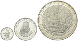 Peseta Period

Ecu Issues

Lote 3 monedas 1, 5 y 25 Ecu. 1994. SERIE CERVANTES. AR. Molinos, Don Quijote y Sancho y Batalla de Lepanto. En estuche...