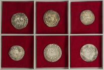 Lots and Collections

Lote 6 monedas 1 Real. REYES CATÓLICOS y JUANA y CARLOS. 4 monedas 1 Real Reyes Católicos: Granada (3) y Sevilla, y 2 monedas ...