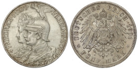 World Coins

German States

5 Mark. 1901. WILHELM II. PRUSIA. 27,73 grs. AR. KM-523. EBC.