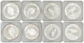 World Coins

Australia

Lote 4 monedas 1 Dollar. 1993. AR. Kookaburra alimentando a crías. En cápsulas originales. KM-209. FDC.