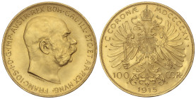 World Coins

Austria

100 Corona. 1915. FRANZ JOSEPH I. 33,79 grs. AU (900). Reacuñación Oficial (Restrike). Fr-507R; KM-2819. SC.