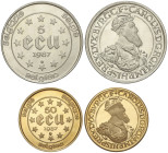 World Coins

Belgium

Lote 2 monedas 5 y 50 Ecu. 1987. AU (17, 28 grs 900) + AR. 30 aniversario Tratado de Roma - Carlos V. Fr-427; KM-166, 167. F...
