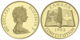 World Coins

Canada

100 Dollars. 1982. ELIZABETH II. 16,91 grs. AU (917). Nueva Constitución. En estuche original con certificado. Fr-13; KM-137....