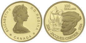 World Coins

Canada

100 Dollars. 1984. ELIZABETH II. 16,88 grs. AU (917). Jacques Cartier. En estuche original, con certificado. Fr-15; KM-142. P...