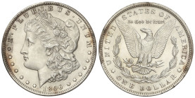 World Coins

United States of America

1 Dollar. 1896. 26,67 grs. AR. Tipo Morgan. (Leves golpecitos). Pátina irregular en cantos. KM-110. EBC+.
