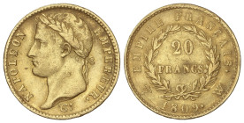 World Coins

France

20 Francs. 1809-W. NAPOLEON EMPEREUR. LILLE. Rev.: EMPIRE FRANÇAIS. 6,40 grs. AU (900). (Rayitas). ESCASA. Fr-512; KM-695.10....