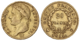 World Coins

France

20 Francs. 1811-U. NAPOLEON EMPEREUR. TORINO. Rev.: EMPIRE FRANÇAIS. 6,39 grs. AU )900). (Pequeña rotura de cuño en anverso)....