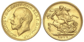 World Coins

Great Britain

Reproducción Sovereign. 1919. GEORGE V. 7,97 grs. AU (870). (Limpiada). EBC-.