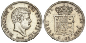 World Coins

Italian States

60 Grana. 1854. FERDINANDO II. NÁPOLES. 13,8 grs. AR. (Descolgada, restos de soldadura en canto). KM-361. MBC+.