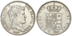 World Coins

Italian States

120 Grana. 1839. FERDINANDO II. NÁPOLES. 27,35 grs. AR. (Rayitas). KM-325. MBC+.