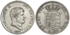 World Coins

Italian States

120 Grana. 1853. FERDINANDO II. NÁPOLES. 27,4 grs. AR. (Rayitas y limpiada). Ligera pátina. KM-370. MBC+.