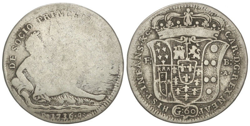 World Coins

Italian States

60 Grana (1/2 Piastra). 1736. CARLO III. NÁPOLE...