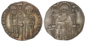World Coins

Italian States

Grosso. GIOVANNI SORANZO (1312-1328). VENECIA. Anv.: IO. SVRANTIO. San Marcos dando el estandarte al Duque. Rev.: Red...