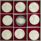 World Coins

Mexico

Lote 12 monedas 1 Onza Troy. 1992. AR. Ángel. Dos con pátina azulada. KM-494.3. SC.