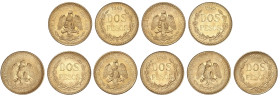 World Coins

Mexico

Lote 5 monedas 2 Pesos. 1945. Peso total 8,33 grs. AU (900). Reacuñación oficial (Restrike). Fr-170R; KM-461. SC.