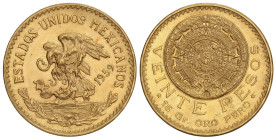 World Coins

Mexico

20 Pesos. 1959. 16,62 grs. AU (900). Calendario Azteca. Reacuñación oficial (Restrike). Fr-171R, KM-478. EBC+.