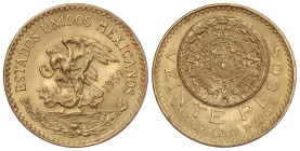 World Coins

Mexico

20 Pesos. 1959. 16,7 grs. AU (900). Reacuñación oficial (Restrike). (Pequeños golpecito). Fr-171R; KM-478. EBC+.