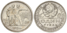 World Coins

Russia

1 Rouble. 1924. 19,89 grs. AR. (Pequeños golpecitos). Y-90.1. EBC-.