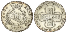 World Coins

Cantons of Switzerland

5 Batzen. 1826. BERN. 3,78 grs. AR. (Restos de soldadura a las 12h). KM-196.1. EBC.