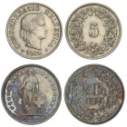 World Coins

Switzerland

Lote 2 monedas 5 Rappen y 1/2 Franc. 1902, 1921. AR, Ve. 1/2 Franc Pátina. KM-23, 26. EBC a SC-.