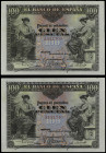 Spanish Banknotes

Banco de España

Lote 2 billetes 100 Pesetas. 30 Junio 1906. Sin Serie. Pareja correlativa. (Leves arruguitas). Ed-313. EBC-.