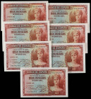 Spanish Banknotes

Banco de España

Lote 7 billetes 10 Pesetas. Emisión 1935. Serie C. Todos correlativos. (Arruguitas y levísimas dobleces en esq...
