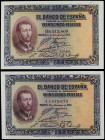 Spanish Banknotes

Banco de España

Lote 2 billetes 25 Pesetas. 12 Octubre 1926. San Francisco Xavier. Serie A y B. Ed-325a. EBC+.