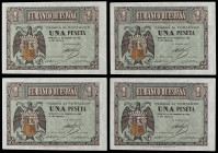 Spanish Banknotes

Estado Español

Lote 4 billetes 1 Peseta. 28 Febrero 1938. Serie G. Cuarteto correlativo. Ed-427b. SC.