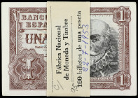 Spanish Banknotes

Estado Español

Lote 95 billetes 1 Peseta. 22 Julio 1953. Marqués de Santa Cruz. Serie C. Todos correlativos. En fajo original ...