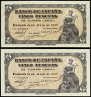 Spanish Banknotes

Estado Español

Lote 2 billetes 5 Pesetas. 18 Julio 1937. Portabella. Serie C. Pareja correlativa. (Leves arruguitas). Ed-424b....