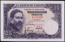 Spanish Banknotes

Estado Español

25 Pesetas. 22 Julio 1954. Albéniz. Sin Serie. (manchitas). Ed-467. EBC+.