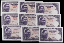 Spanish Banknotes

Estado Español

Lote 9 billetes 25 Pesetas. 22 Julio 1954. Albéniz. Serie B. Todos correlativos. Ed-467a. EBC.