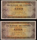 Spanish Banknotes

Estado Español

Lote 2 billetes 100 Pesetas. 20 Mayo 1938. Casa del Cordón. Serie H. Pareja correlativa. Ed-432a. SC.