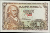 Spanish Banknotes

Estado Español

100 Pesetas. 2 mayo 1948. Bayeu. Sin Serie. (puntitos de oxido, esquinas levísimamente rozadas). Ed-456. (SC)....