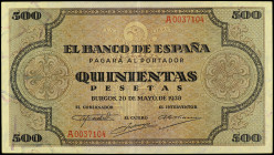 Spanish Banknotes

Estado Español

500 Pesetas. 20 Mayo 1938. Catedral de Santiago. Ed-433. MBC+.