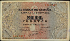 Spanish Banknotes

Estado Español

1.000 Pesetas. 20 Mayo 1938. Púlpito de San Agustín. Ed-434. MBC+.