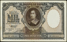 Spanish Banknotes

Estado Español

1.000 Pesetas. 9 Enero 1940. Murillo. (Algo sucio).. Ed-440. MBC+.
