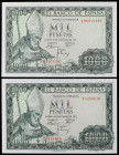Spanish Banknotes

Estado Español

1.000 Pesetas. 19 Noviembre 1965. San Isidoro. Serie Y y 1D. (Pequeños pinzamientos en margen). Ed-471b, 471c. ...
