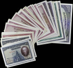 Banknotes. Lots and Collections

Lote 51 billetes 25 (12), 50 (23), 100 (10), 500 (4) y 1.000 Pesetas (2). 15 Agosto 1928. Todos de la serie de 1928...