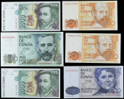 Banknotes. Lots and Collections

Lote 6 billetes 200 (2), 500 y 1.000 Pesetas (3). 1979, 1980, 1992. Todos Serie substitutiva 9A: Incluye Clarín (x2...