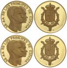 Gold Spanish Medals

Lote 2 medallas. S.S. A.A. R.R. LOS PRINCIPES DE ESPAÑA. Peso total 21,23 grs. AU (917). Ø 28 mm. Acuñaciones Españolas S.A. En...