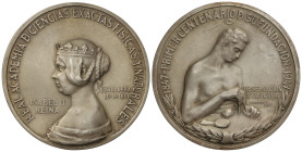 Spanish Medals

I Centenario. 1847-1947. REAL ACADEMIA DE CIENCIAS EXACTAS FISICAS Y NATURALES. Anv.: Busto de Isabel II a izquierda. FUNDADORA 25-1...