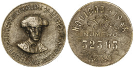 Spanish Medals

Medalla Taurina y de Lotería. 1948. CHARCO LA PAVA. BARCELONA. Anv.: Busto de Manolete. `ISLERO´ (MIURA) LINARES 29 AGOSTO 1947. CHA...